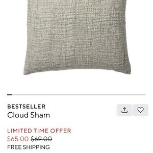 Pottery barn NEW king size cloud sham. Color is loden green